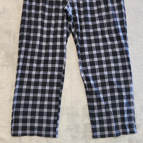 Nautica Sleepwear Mens Navy Blue Plaid Fleece Sleep Pants Size Large Cozy - Picture 3 of 13